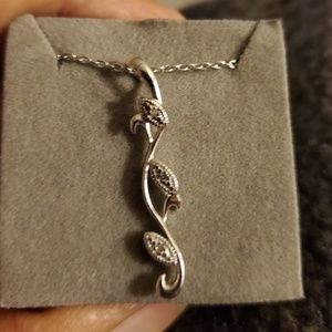 Sterling silver diamond vintage necklace